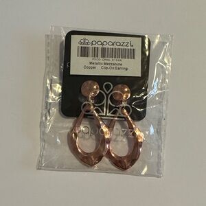 Paparazzi Metallic Rose Gold Clip-On Earrings
